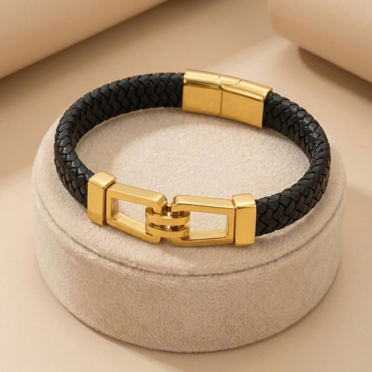 Bracelet "Titanium Loop" en Cuir et Acier