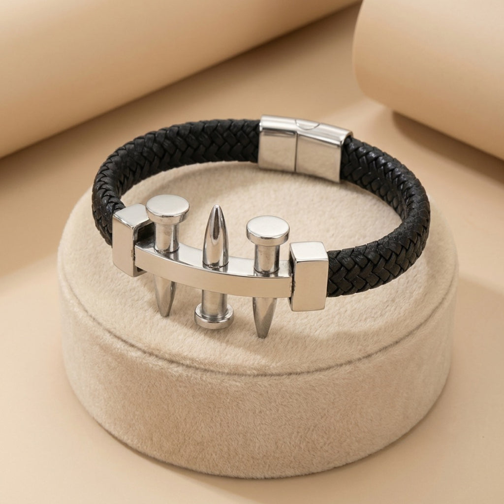 Bracelet cuir – acier titane