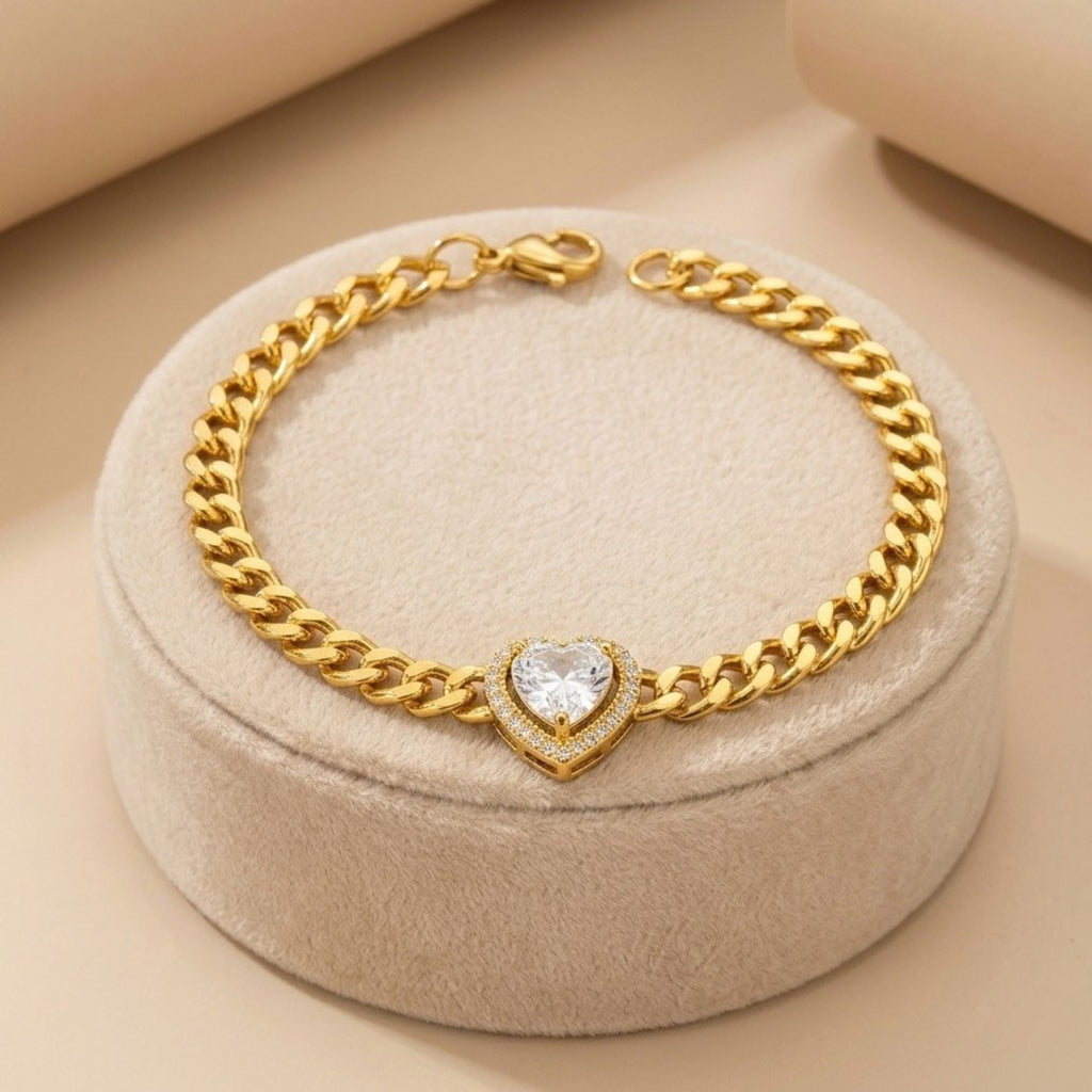 Bracelet Jonc Cœur Scintillant