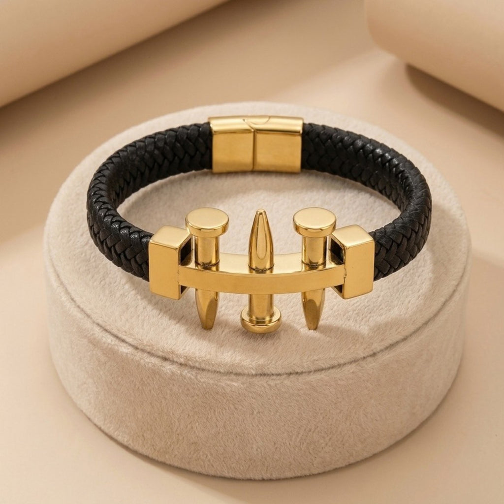Bracelet cuir – acier titane