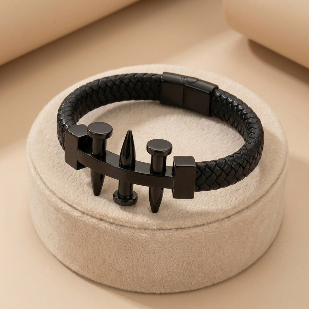 Bracelet cuir – acier titane
