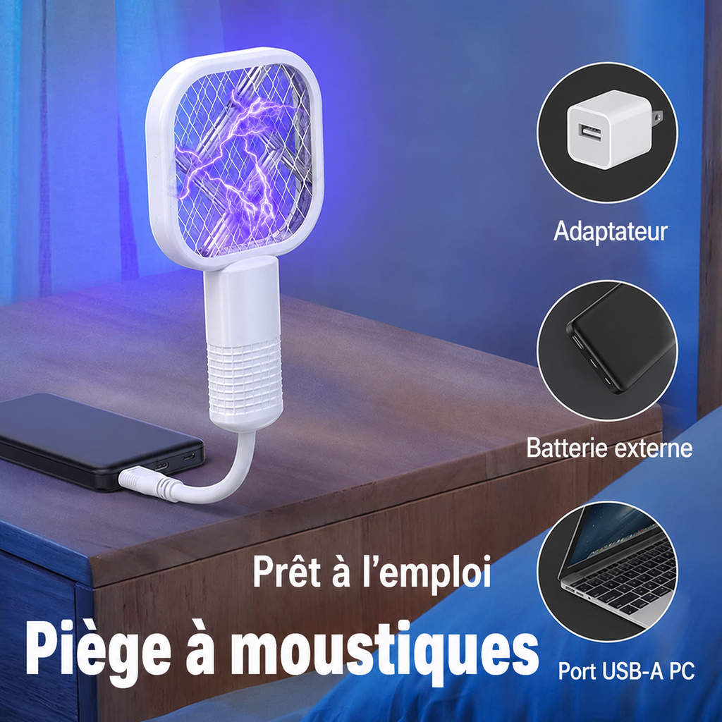 Raquette Anti-Moustiques Électrique USB