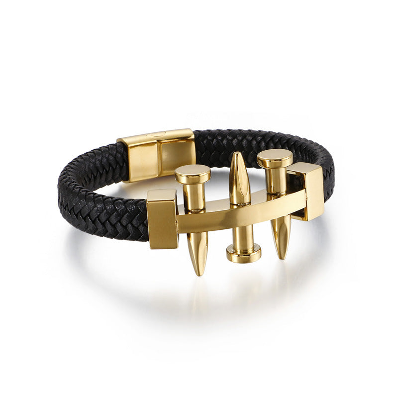 Bracelet cuir – acier titane