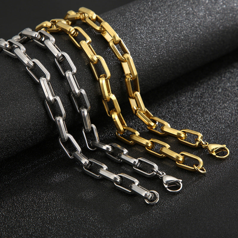 Collier "Square Link" en Acier Titane