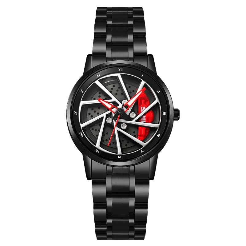Montre cadran jante RS style sport chic (Quartz, acier)