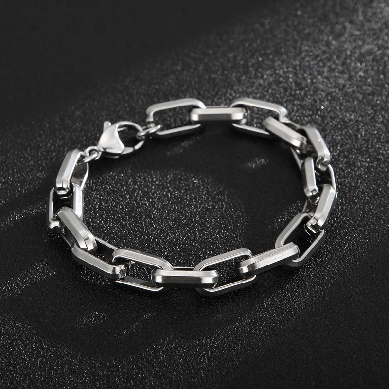 Collier "Square Link" en Acier Titane