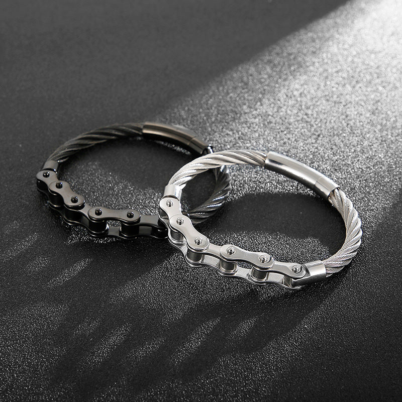 Bracelet "Moto Steel" en Acier Titane