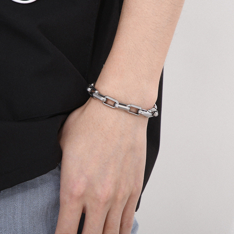 Collier "Square Link" en Acier Titane