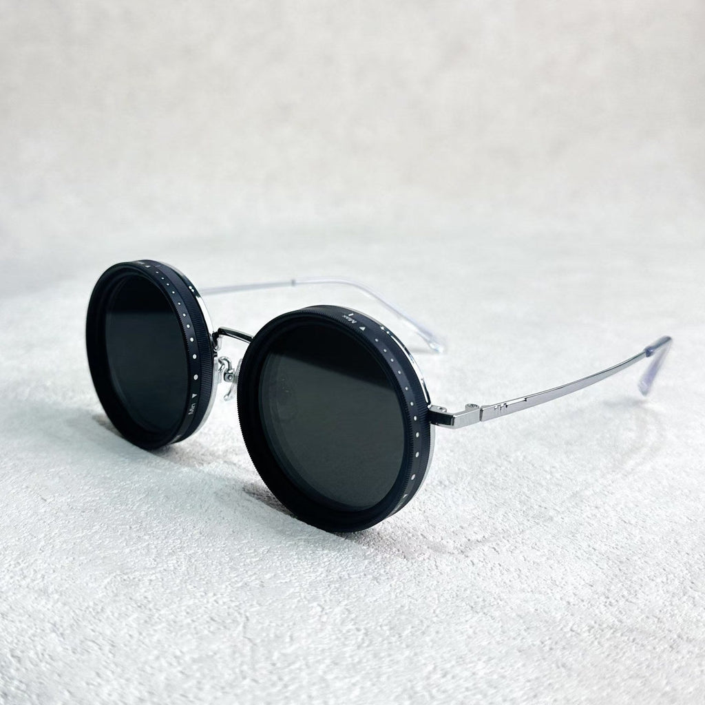 Lunettes rondes rétro en alliage aluminium