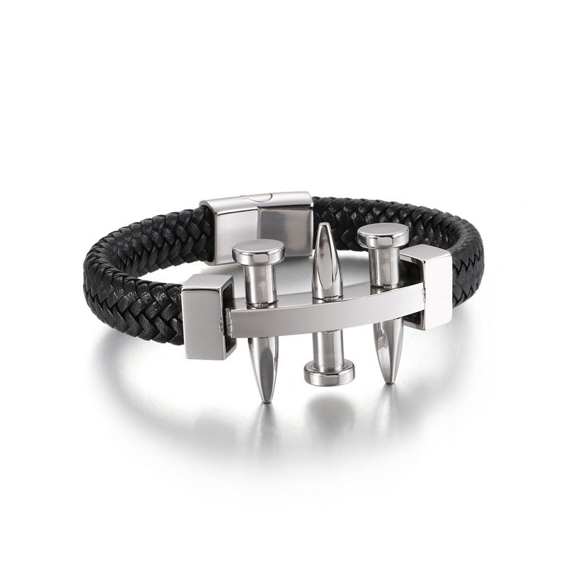 Bracelet cuir – acier titane