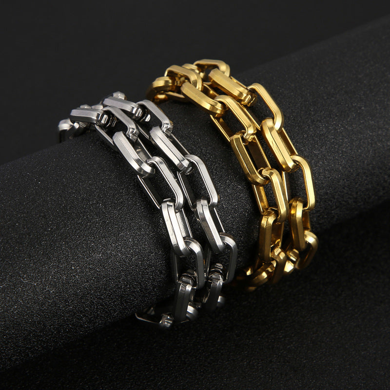 Collier "Square Link" en Acier Titane
