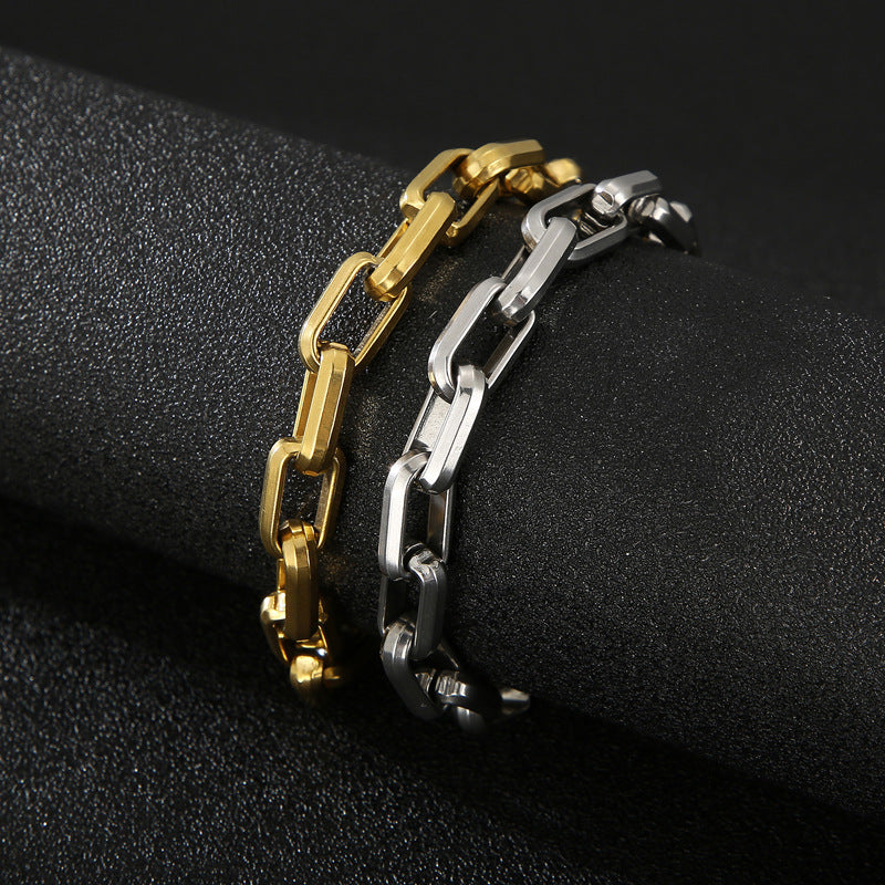 Collier "Square Link" en Acier Titane