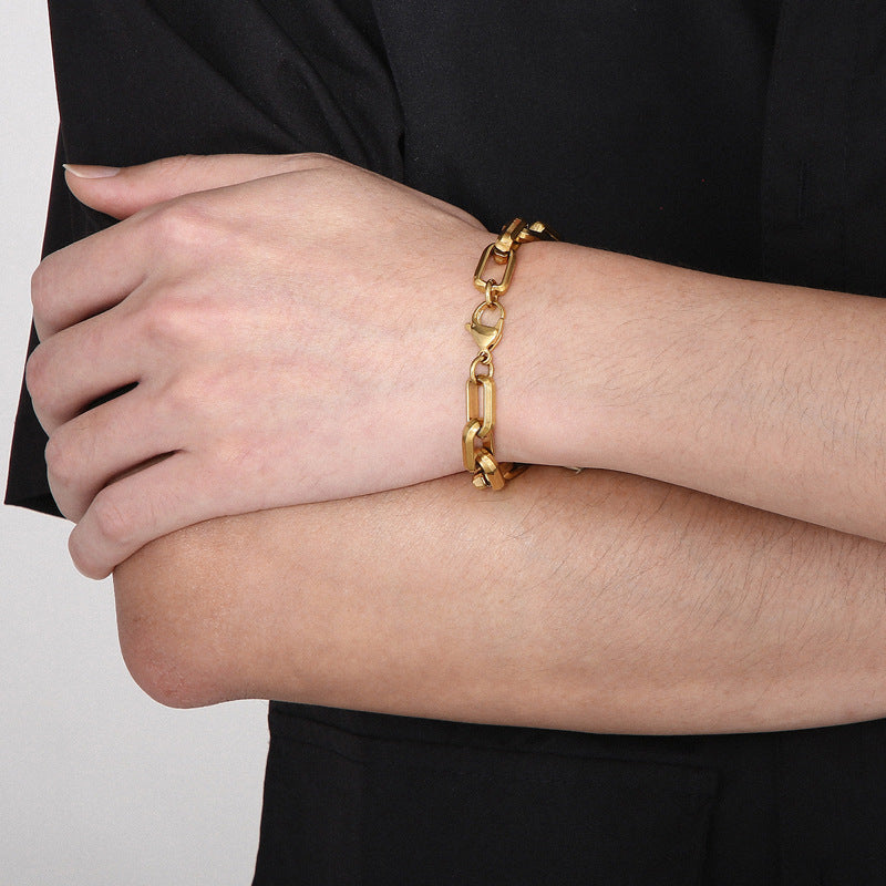 Collier "Square Link" en Acier Titane