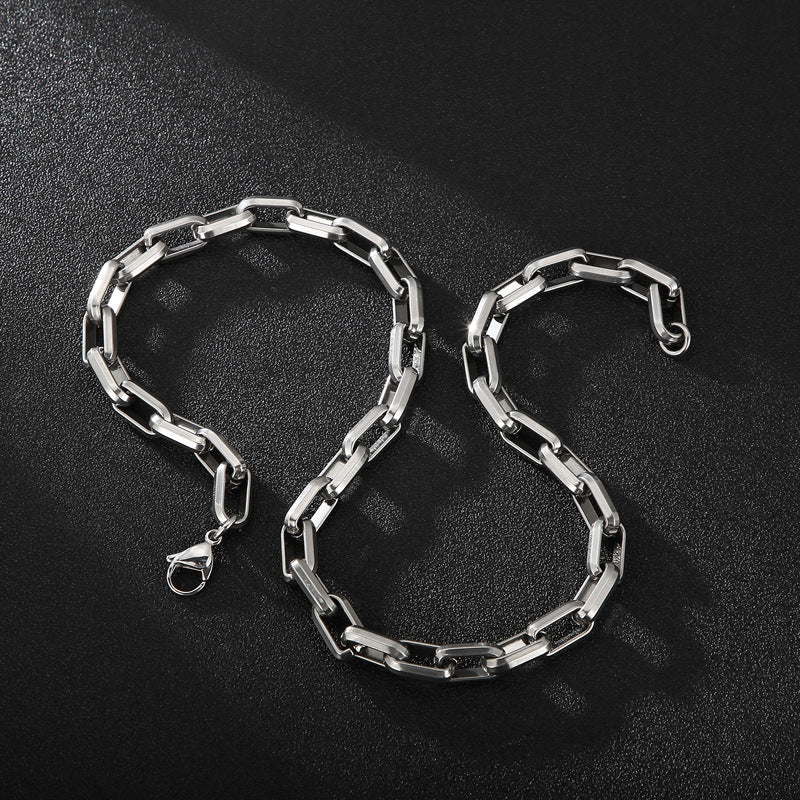 Collier "Square Link" en Acier Titane
