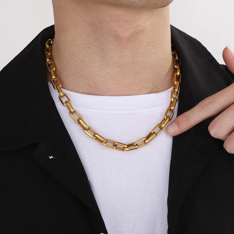 Collier "Square Link" en Acier Titane