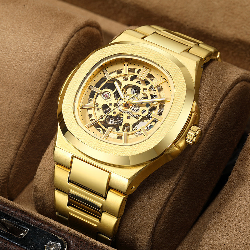 Montre automatique “squelette” – double face, acier
