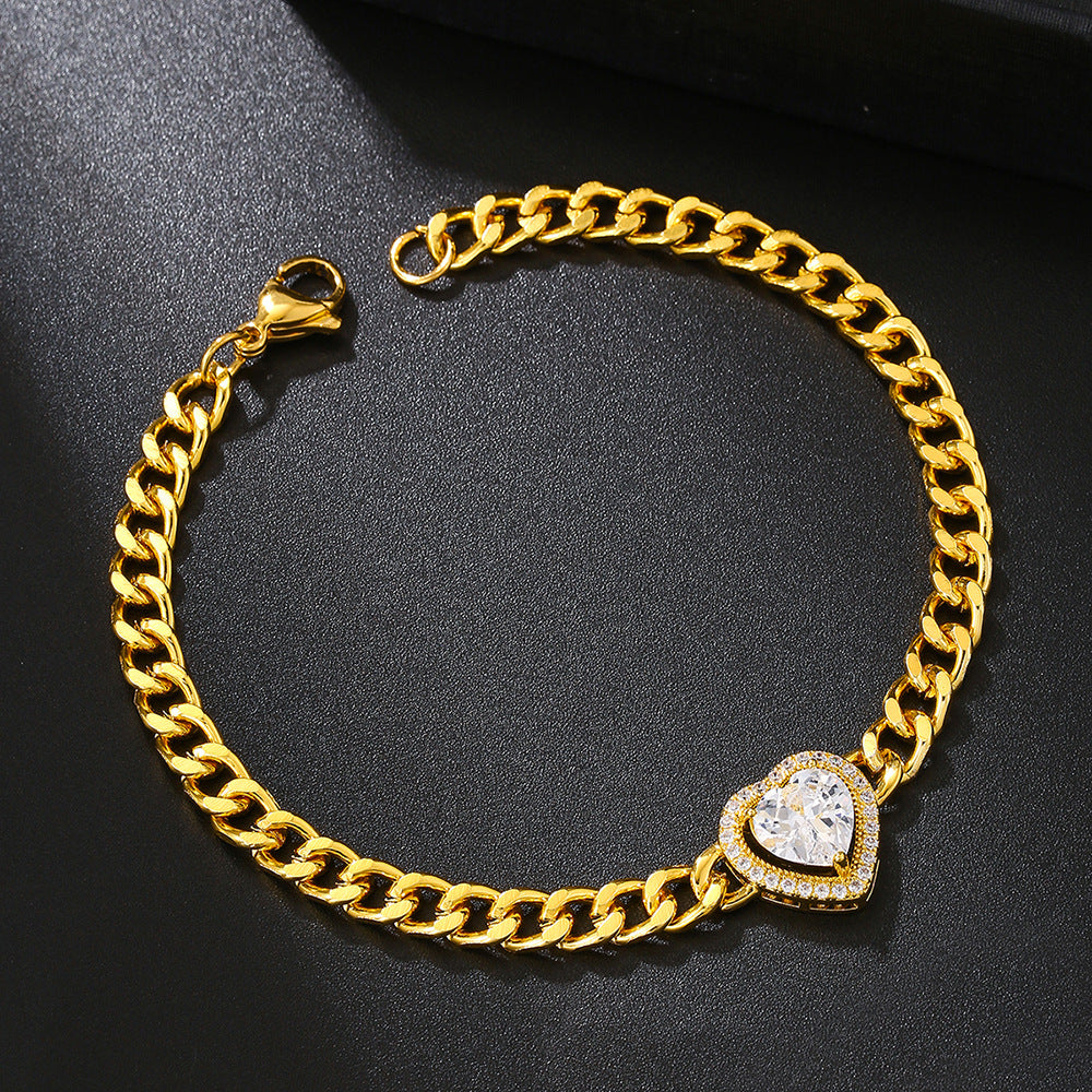 Bracelet Jonc Cœur Scintillant