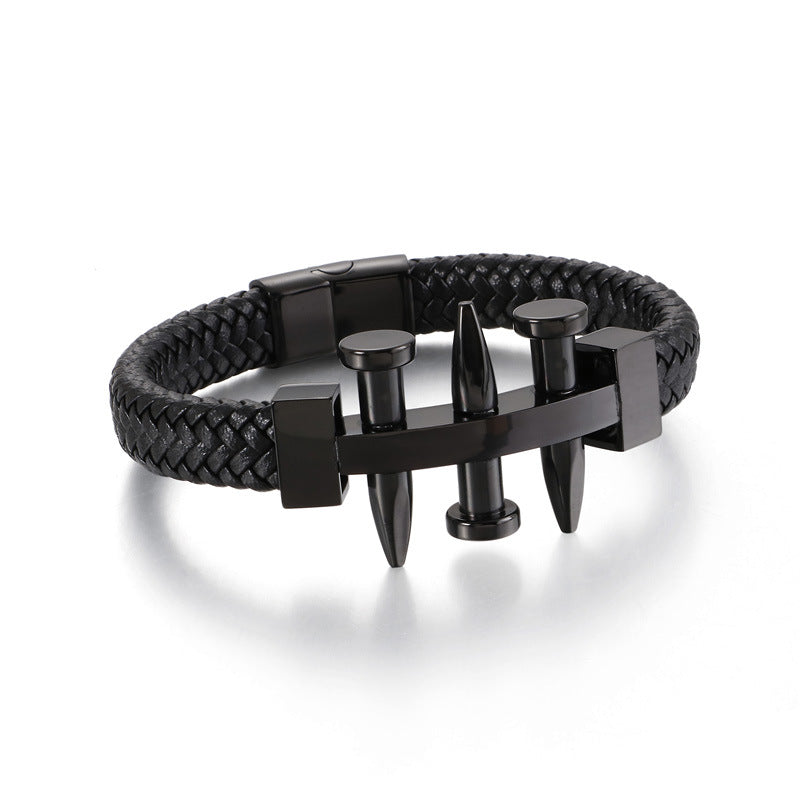 Bracelet cuir – acier titane