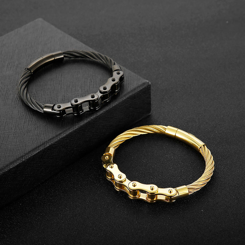 Bracelet "Moto Steel" en Acier Titane