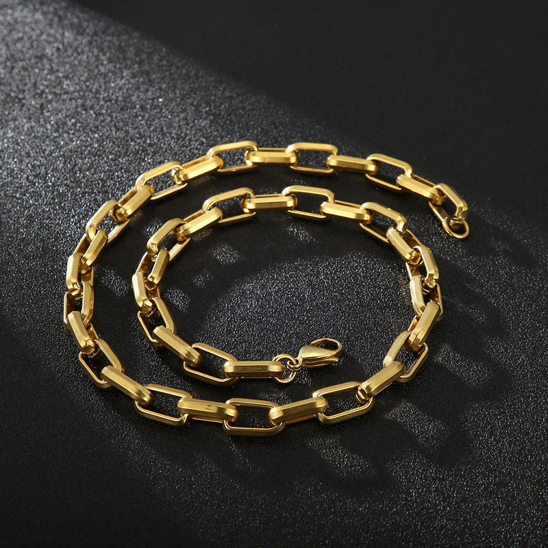 Collier "Square Link" en Acier Titane