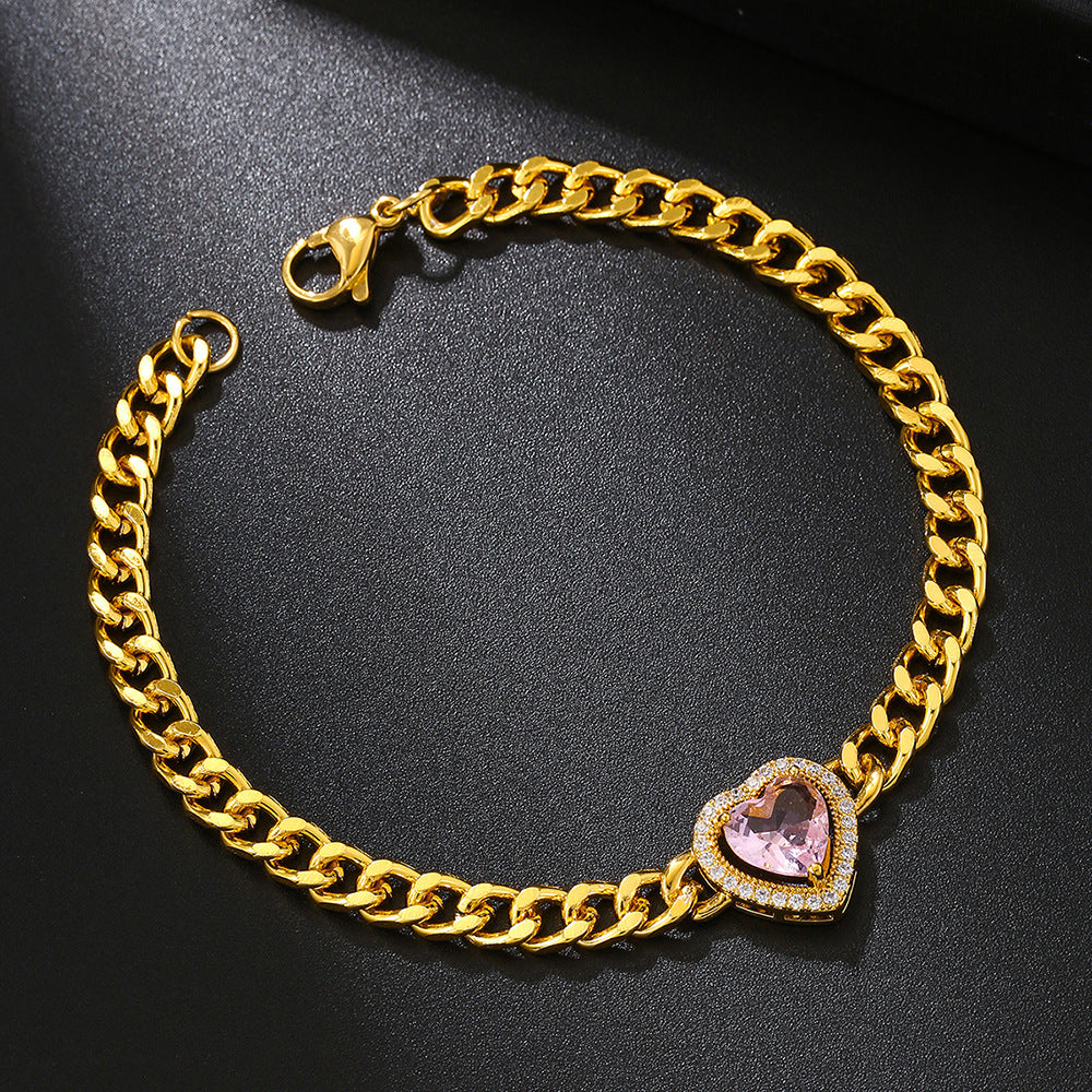 Bracelet Jonc Cœur Scintillant