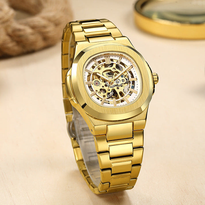 Montre automatique “squelette” – double face, acier