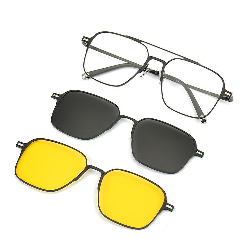 Lunettes 2-en-1 à clip magnétique – verres polarisés anti-UV