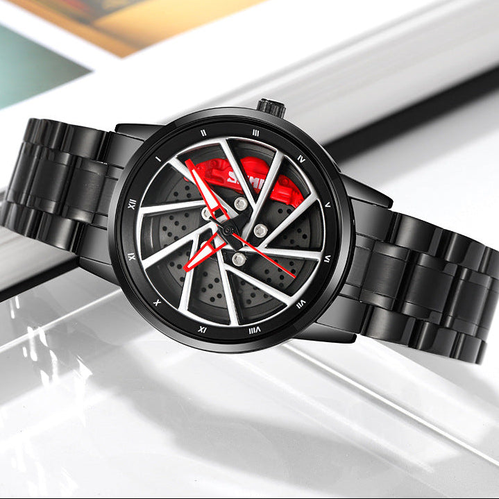 Montre cadran jante RS style sport chic (Quartz, acier)