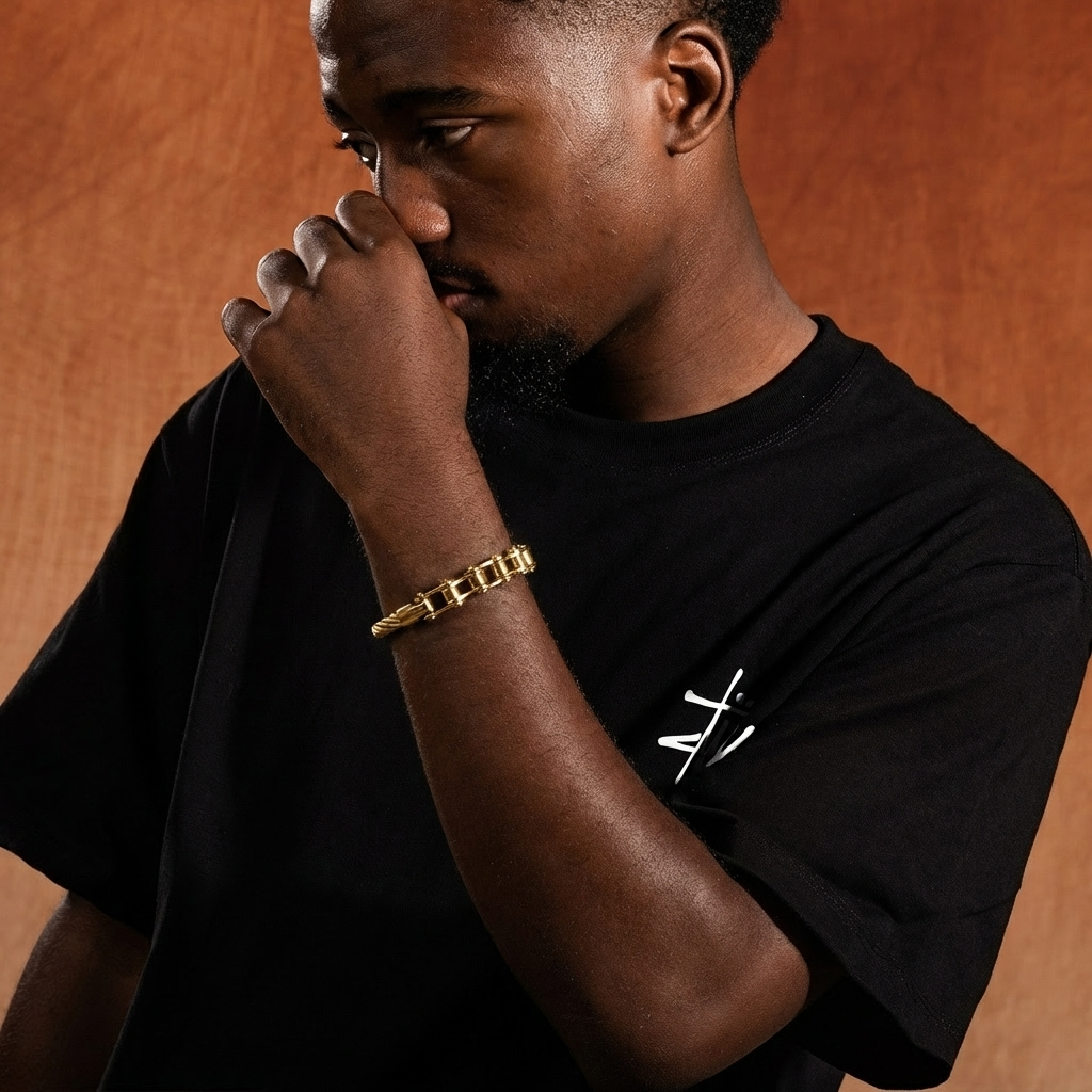 Bracelet "Moto Steel" en Acier Titane