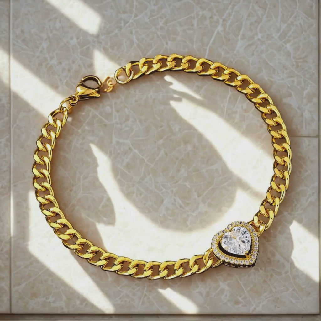 Bracelet Jonc Cœur Scintillant
