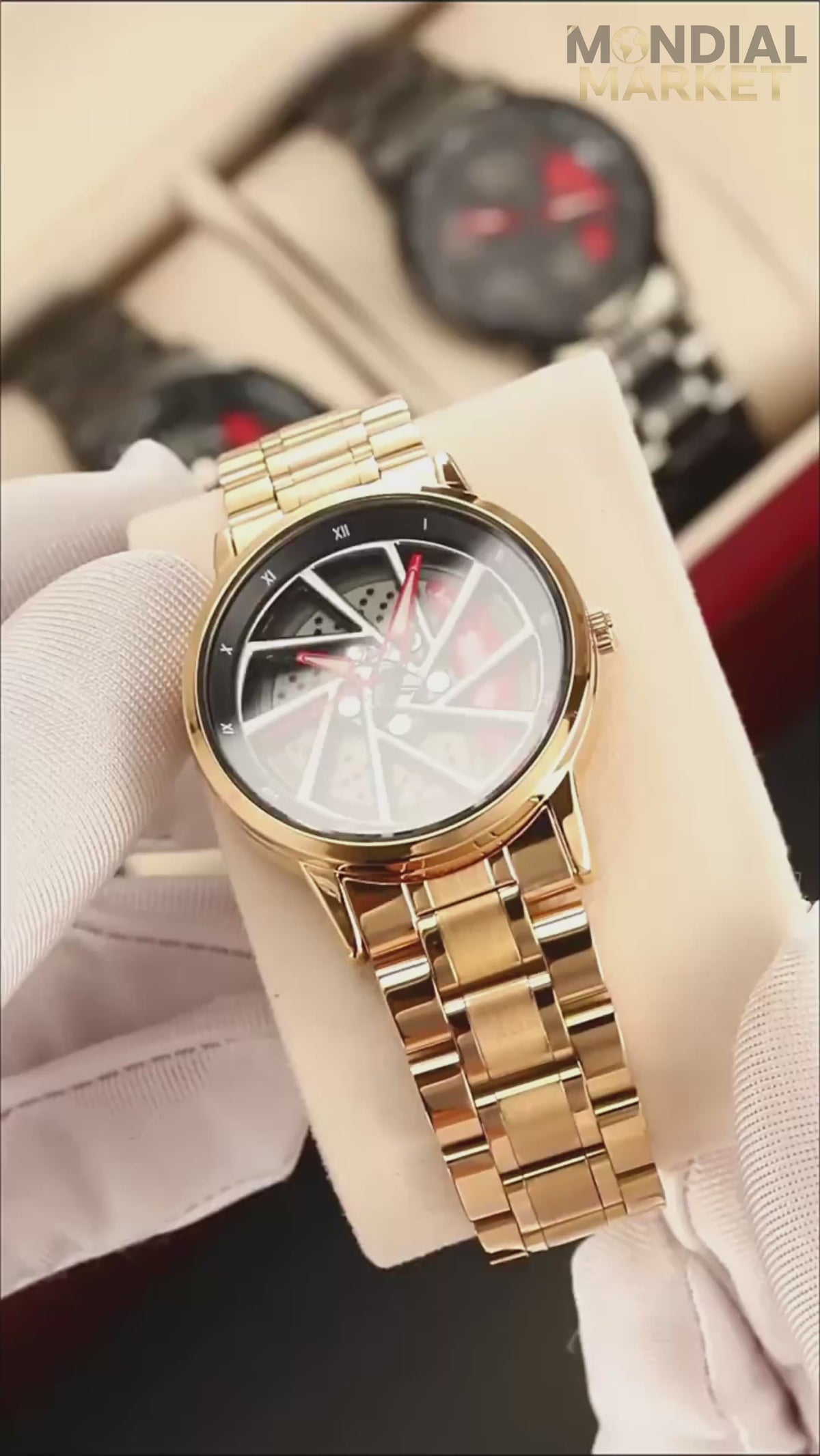 Montre cadran jante RS style sport chic (Quartz, acier)