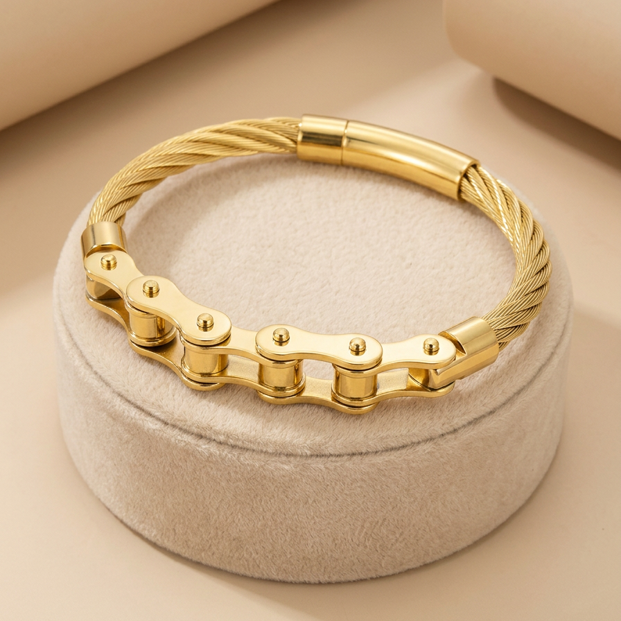 Bracelet "Moto Steel" en Acier Titane