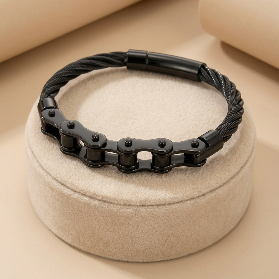 Bracelet "Moto Steel" en Acier Titane